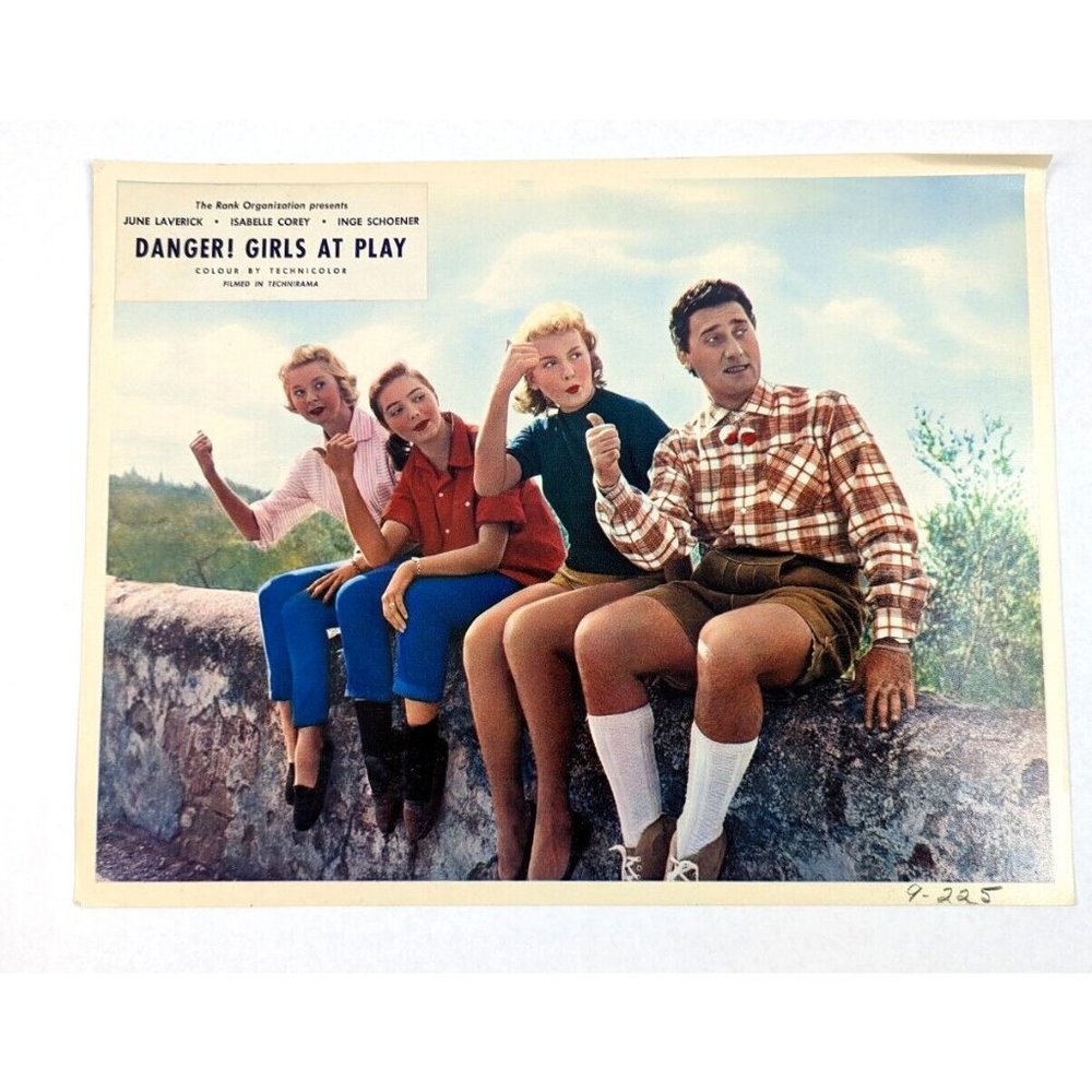 Danger Girls At Play 1957 Lobby‎ Cards Posters June Laverick UK Rank Vintage